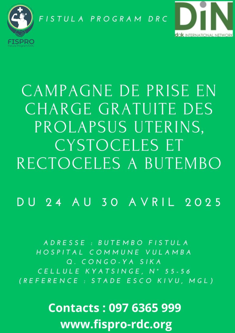 Campagne de prise en charge gratuite des prolapsus utérins, cystocèles et rectocèles